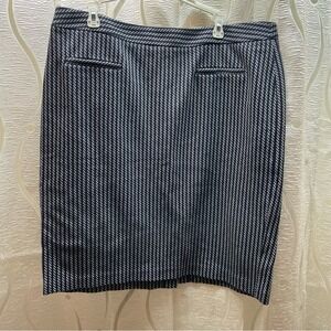 Talbots Navy Blue White Pinstripe Pencil Skirt Size 18 Knee Length Work Office